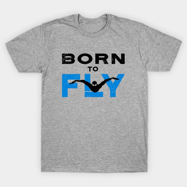 Born To Fly Swim Guy T-Shirt by atomguy